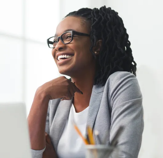 Woman smiling
